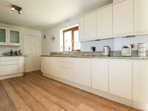 Fridge, dishwasher, electric kettle, toaster