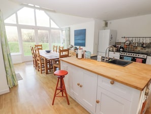 Fridge, dishwasher, electric kettle, toaster