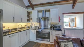 Fridge, dishwasher, electric kettle, toaster