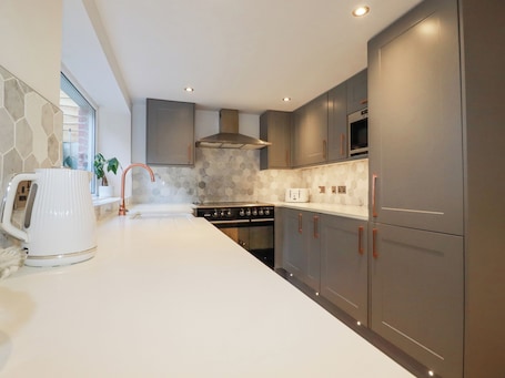 Fridge, dishwasher, electric kettle, toaster