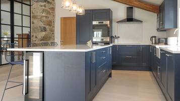 Fridge, dishwasher, electric kettle, toaster