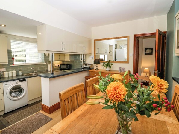 Fridge, dishwasher, electric kettle, toaster