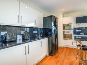 Fridge, dishwasher, electric kettle, toaster