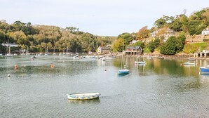 A calm harbor with boats and houses along the shore. - Matilda Lodge (Plymouth)