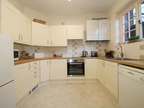 Fridge, dishwasher, electric kettle, toaster