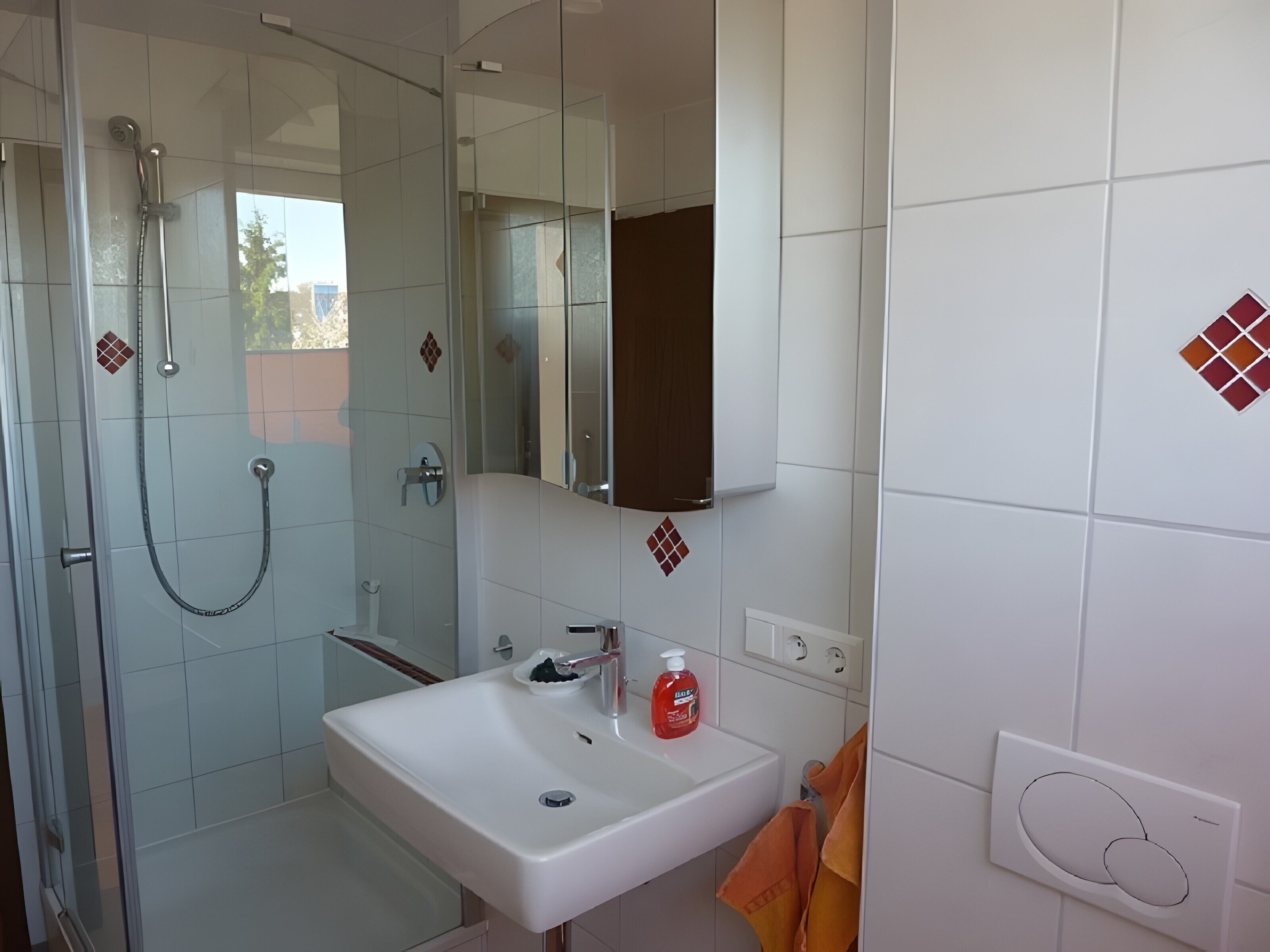 Dusche, Haartrockner, Handtücher