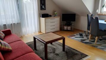 TV, DVD player, stereo