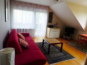 TV, DVD player, stereo