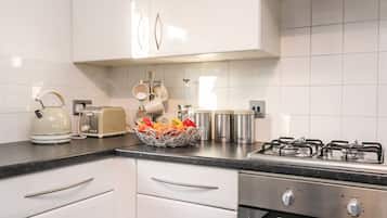 Fridge, dishwasher, electric kettle, toaster