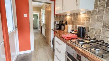 Fridge, dishwasher, electric kettle, toaster