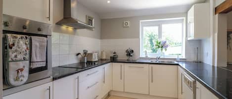 Fridge, dishwasher, electric kettle, toaster