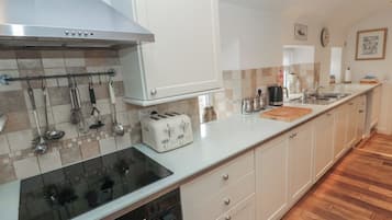 Fridge, dishwasher, electric kettle, toaster