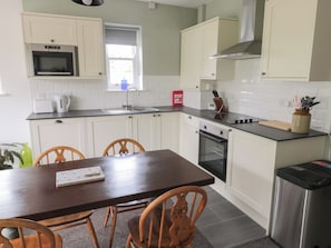 Fridge, dishwasher, electric kettle, toaster