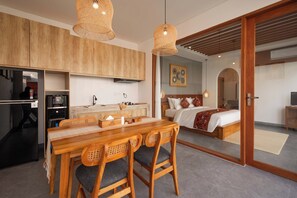 Luxury Villa, Pool View | Private kitchen | Fridge, stovetop, dishwasher, coffee/tea maker
