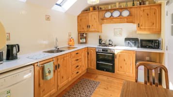 Fridge, dishwasher, electric kettle, toaster