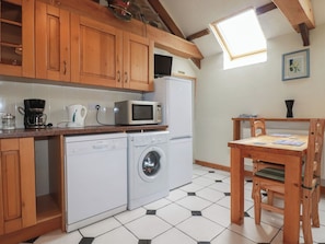 Fridge, dishwasher, electric kettle, toaster