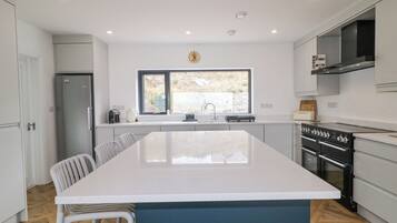 Fridge, dishwasher, electric kettle, toaster