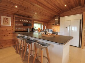 Fridge, dishwasher, electric kettle, toaster