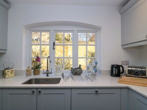 Fridge, dishwasher, electric kettle, toaster