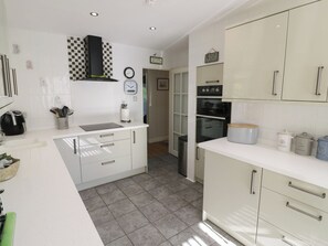 Fridge, dishwasher, electric kettle, toaster
