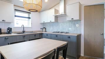 Fridge, dishwasher, electric kettle, toaster