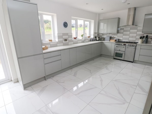 Fridge, dishwasher, electric kettle, toaster