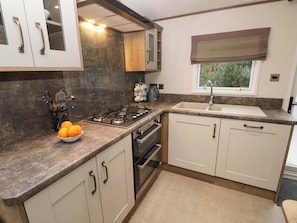 Fridge, dishwasher, electric kettle, toaster