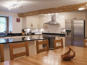 Fridge, dishwasher, electric kettle, toaster