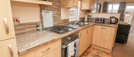 Fridge, dishwasher, electric kettle, toaster