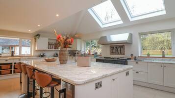 Fridge, dishwasher, electric kettle, toaster