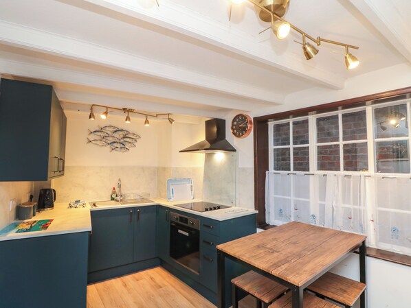Fridge, dishwasher, electric kettle, toaster