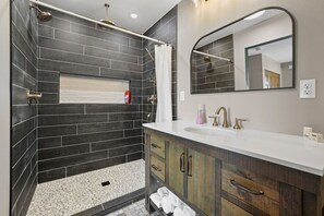 Hair dryer, towels