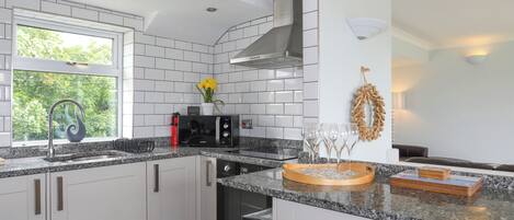 Fridge, dishwasher, electric kettle, toaster