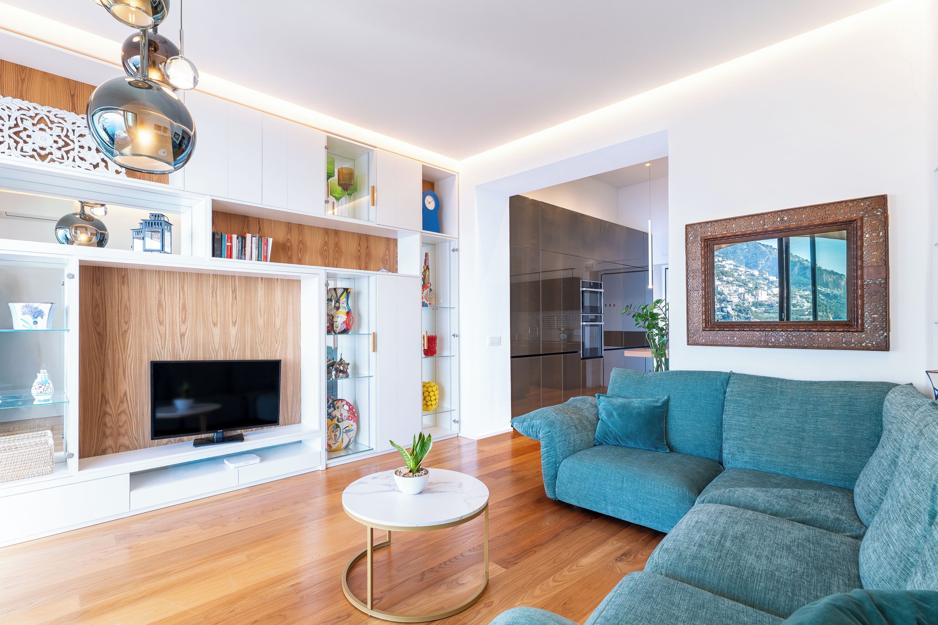 Apartment, 2 Bedrooms, Balcony, Sea View | Living area | 32-inch flat-screen TV with cable channels