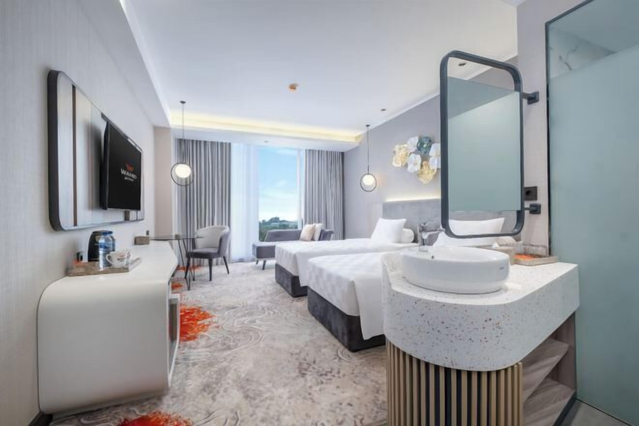 Egyptian cotton sheets, premium bedding, minibar, in-room safe