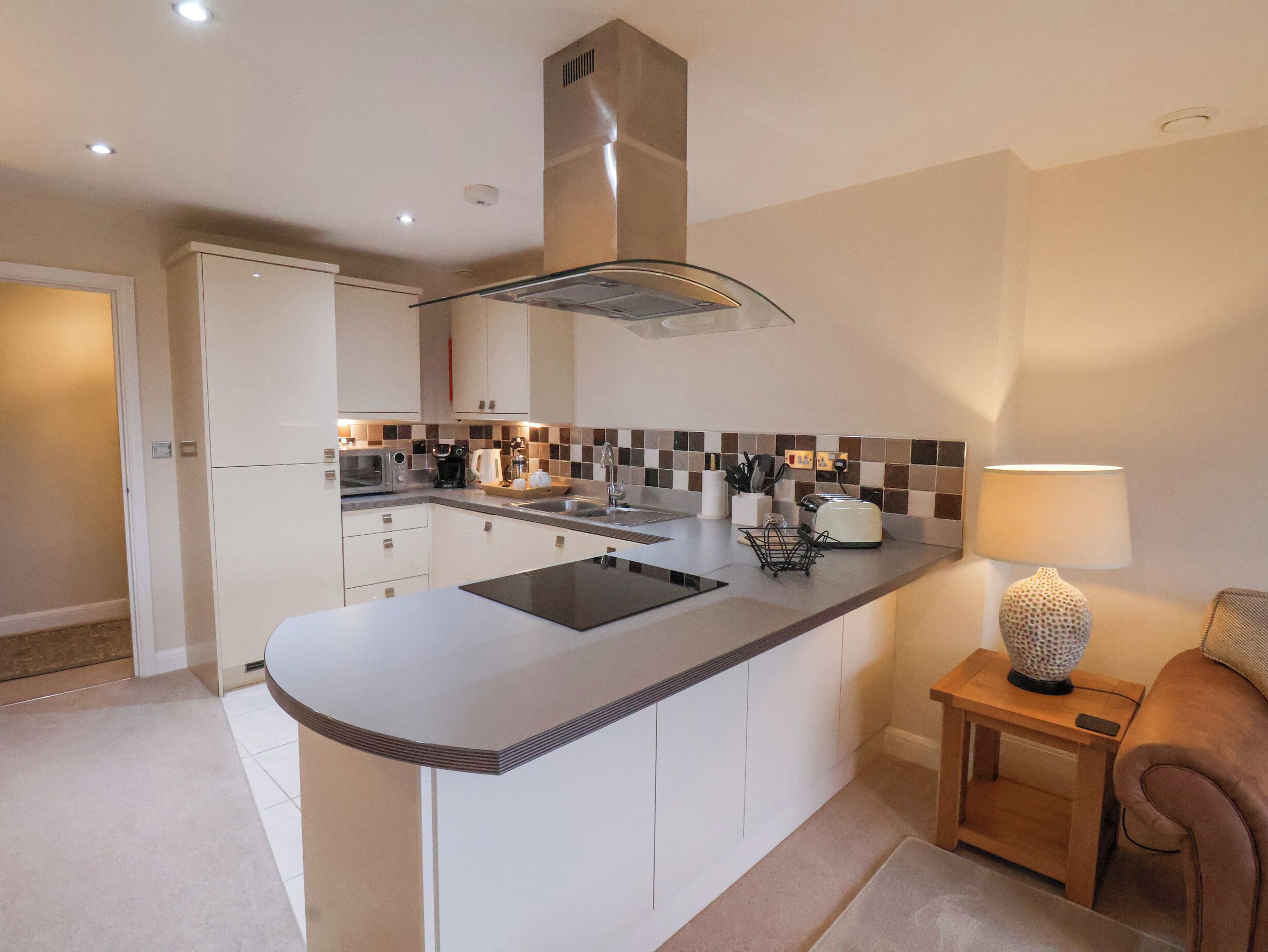 Fridge, dishwasher, electric kettle, toaster