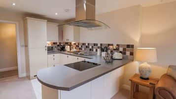 Fridge, dishwasher, electric kettle, toaster