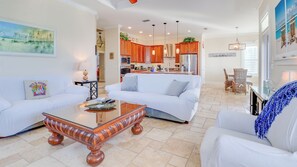 Smart TV, fireplace, offices, printers