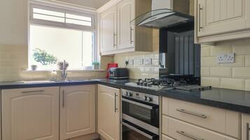 Fridge, dishwasher, electric kettle, toaster