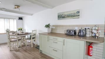 Fridge, dishwasher, electric kettle, toaster