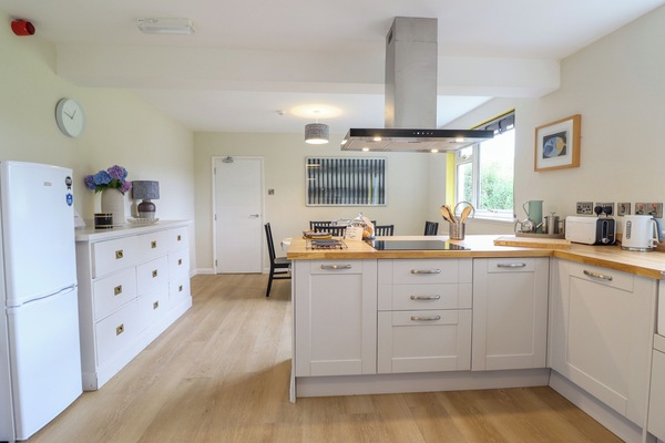Fridge, dishwasher, electric kettle, toaster
