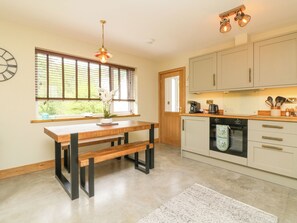Fridge, dishwasher, electric kettle, toaster