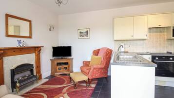 Fireplace, DVD player