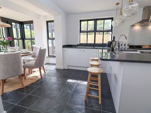 Fridge, dishwasher, electric kettle, toaster