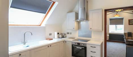 Fridge, dishwasher, electric kettle, toaster