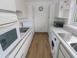 Fridge, dishwasher, electric kettle, toaster