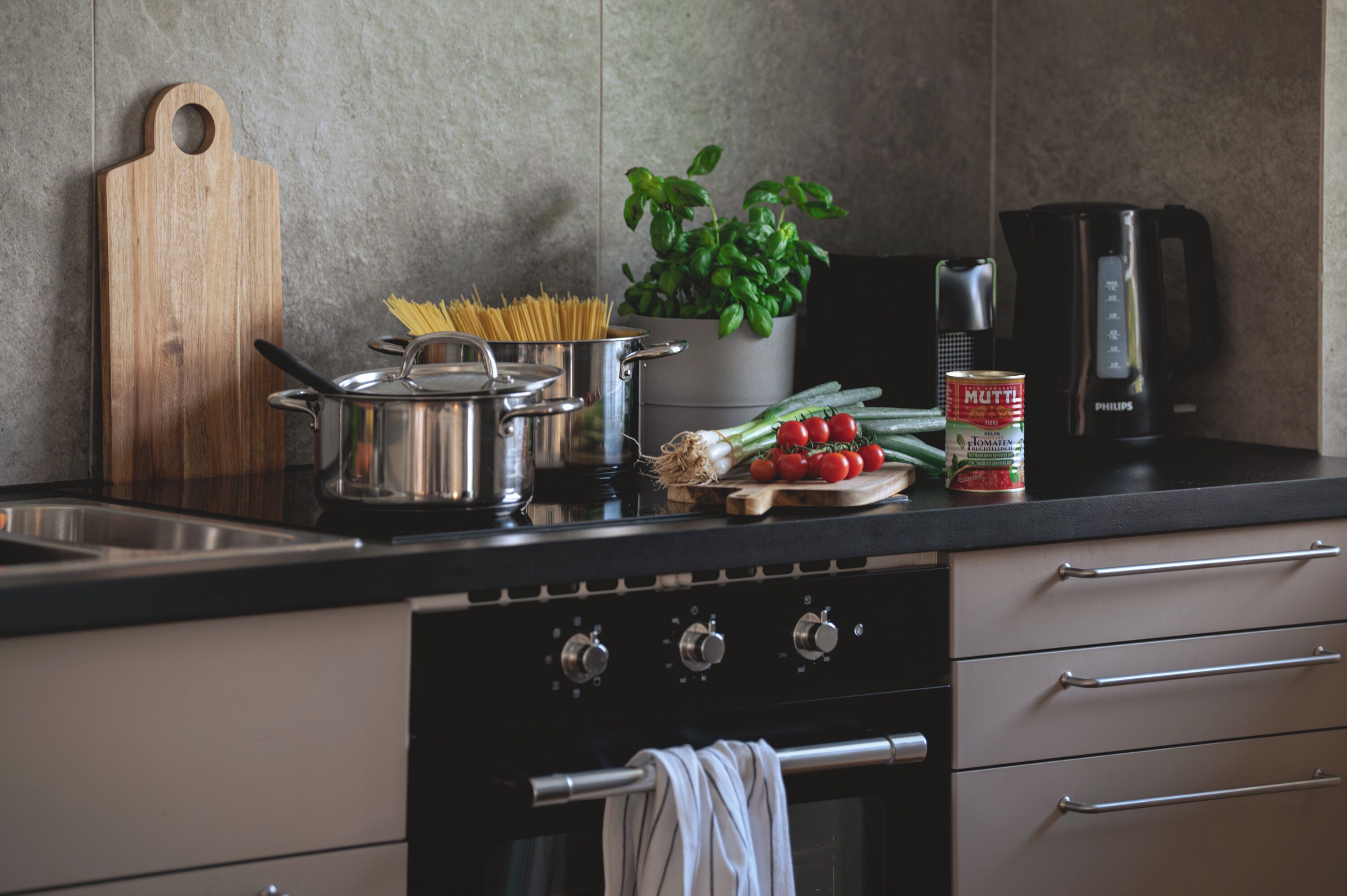 Kühlschrank, Ofen, Herdplatte, Geschirrspüler