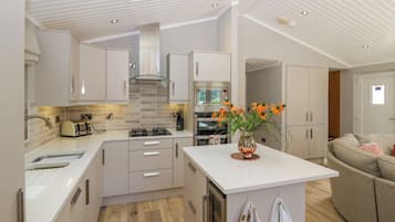 Fridge, dishwasher, electric kettle, toaster