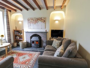 Fireplace, DVD player - Cottage on the Green (Caernarfon)