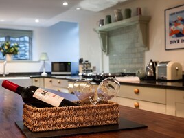 Fridge, dishwasher, electric kettle, toaster